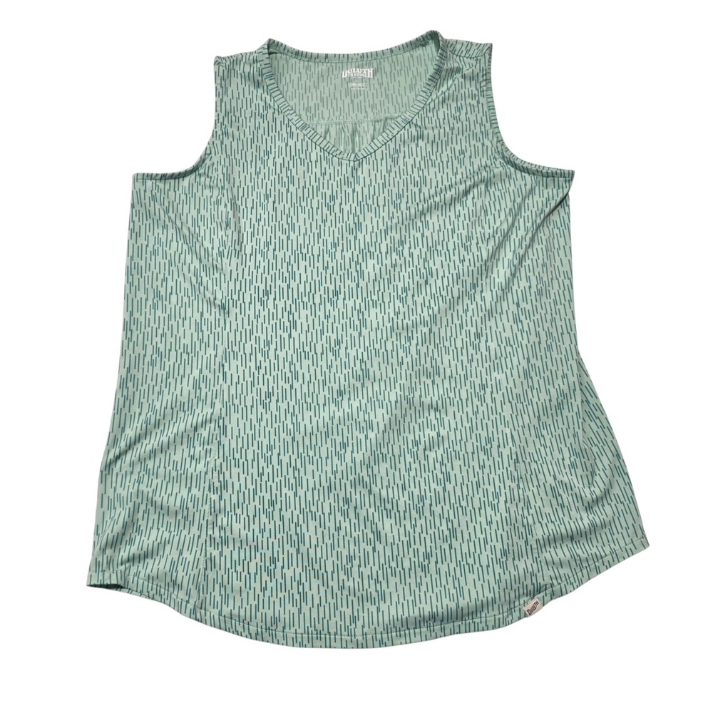 Duluth Trading Co Tank Top Womens L Green Armachillo Cooling V-Neck Printed - Picture 8 of 8